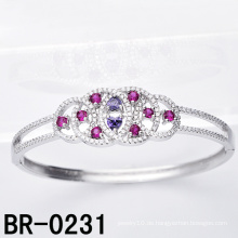 Sterling Silber Micro Pave gefärbtes CZ Armreif (BR-0231)